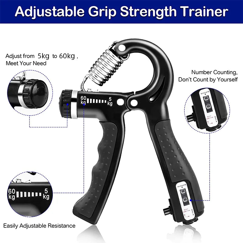 Handgrip ajustável de 5-60kg para treinar  pulso, antebraço e mão para construção muscular